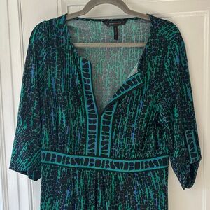 BCBGMaxAzria Teal and Blue Animal Print Dress EUC Sz L